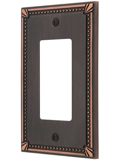 Imperial Bead Single GFI Cover Plate in Aged Bronze.